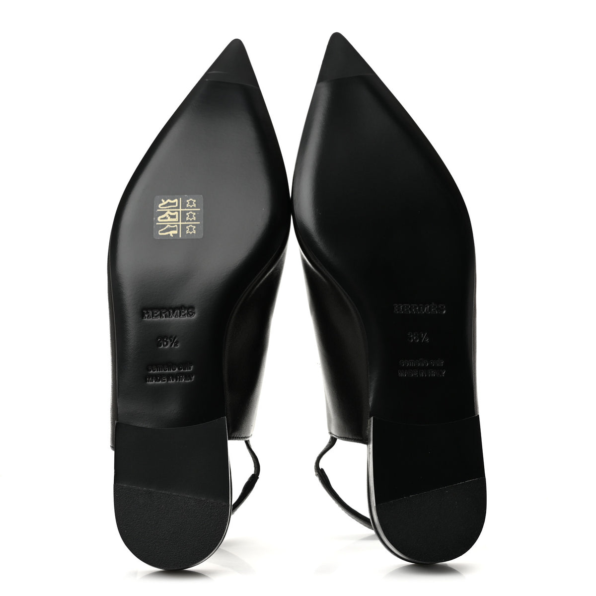 Hermes Nappa Lovely Slingback Flats 36.5 Black 6 of 10