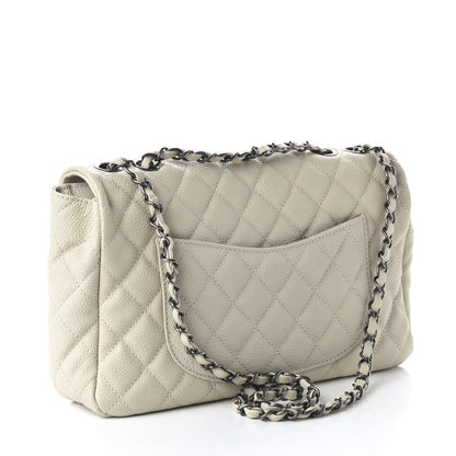 Chanel Caviar Quilted Large Now and Forever Flap Ivory 3 of 9