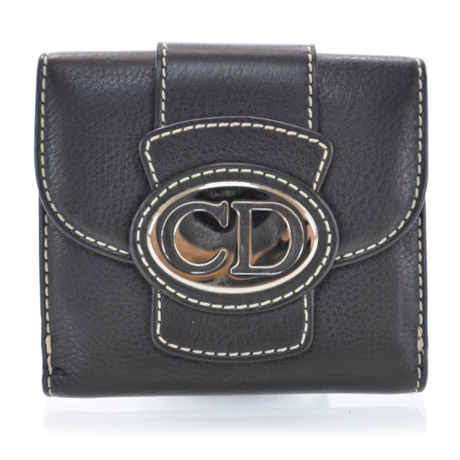 Christian Dior Leather Saint Germain Compact Wallet Brown 1 of 10