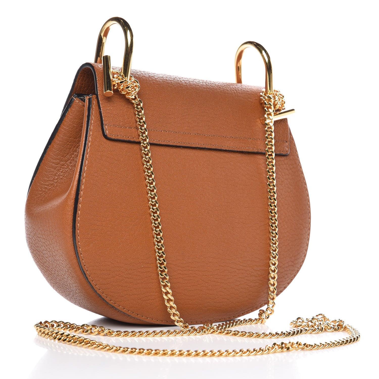 Chloe Grained Lambskin Mini Drew Shoulder Bag Caramel 4 of 8