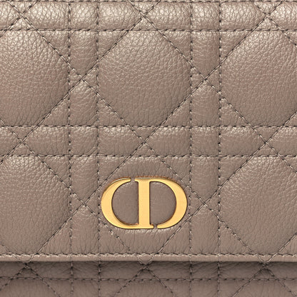 Christian Dior Supple Calfskin Cannage Caro Belt Pouch with Chain Warm Taupe 8 of 10