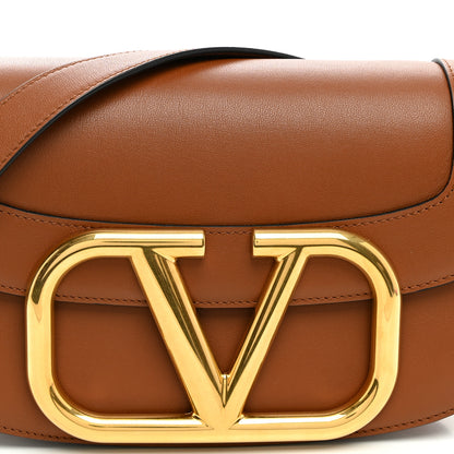 Valentino Garavani Smooth Calfskin Supervee Shoulder Bag Saddle Brown 7 of 9