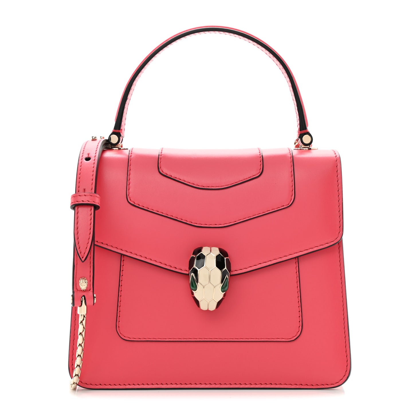 Calfskin Serpenti Forever Top Handle Reef Coral