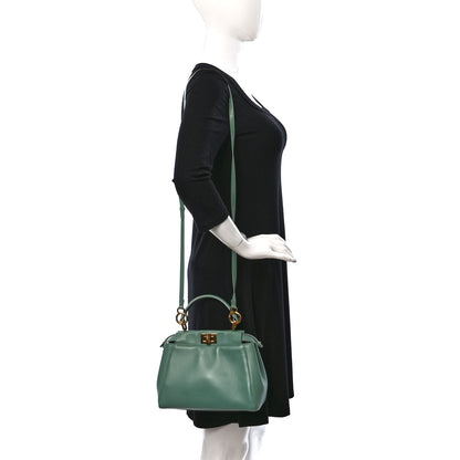 Fendi Nappa Mini Peekaboo Iconic Satchel Menta 2 of 8