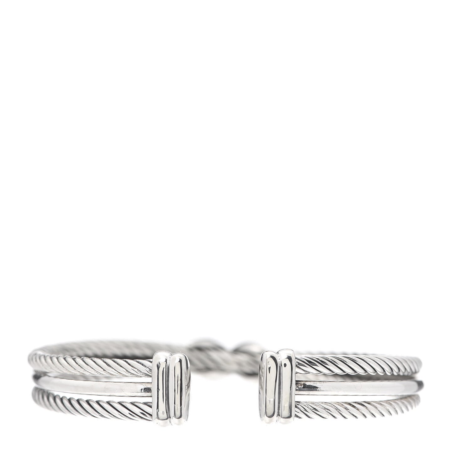 Sterling Silver Diamond 7mm Crossover X Bracelet