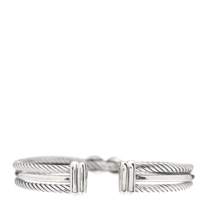 David Yurman Sterling Silver Diamond 7mm Crossover X Bracelet 3 of 4