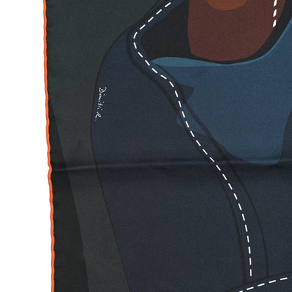 Hermes Silk Double Face Formula One Scarf 90 Vert De Gris Marine 3 of 7