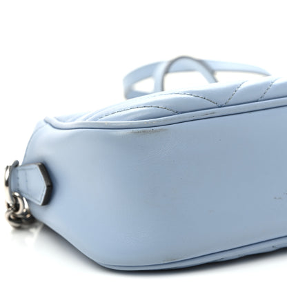 Gucci Calfskin Matelasse Small GG Marmont Chain Shoulder Bag Porcelain Light Blue 9 of 11