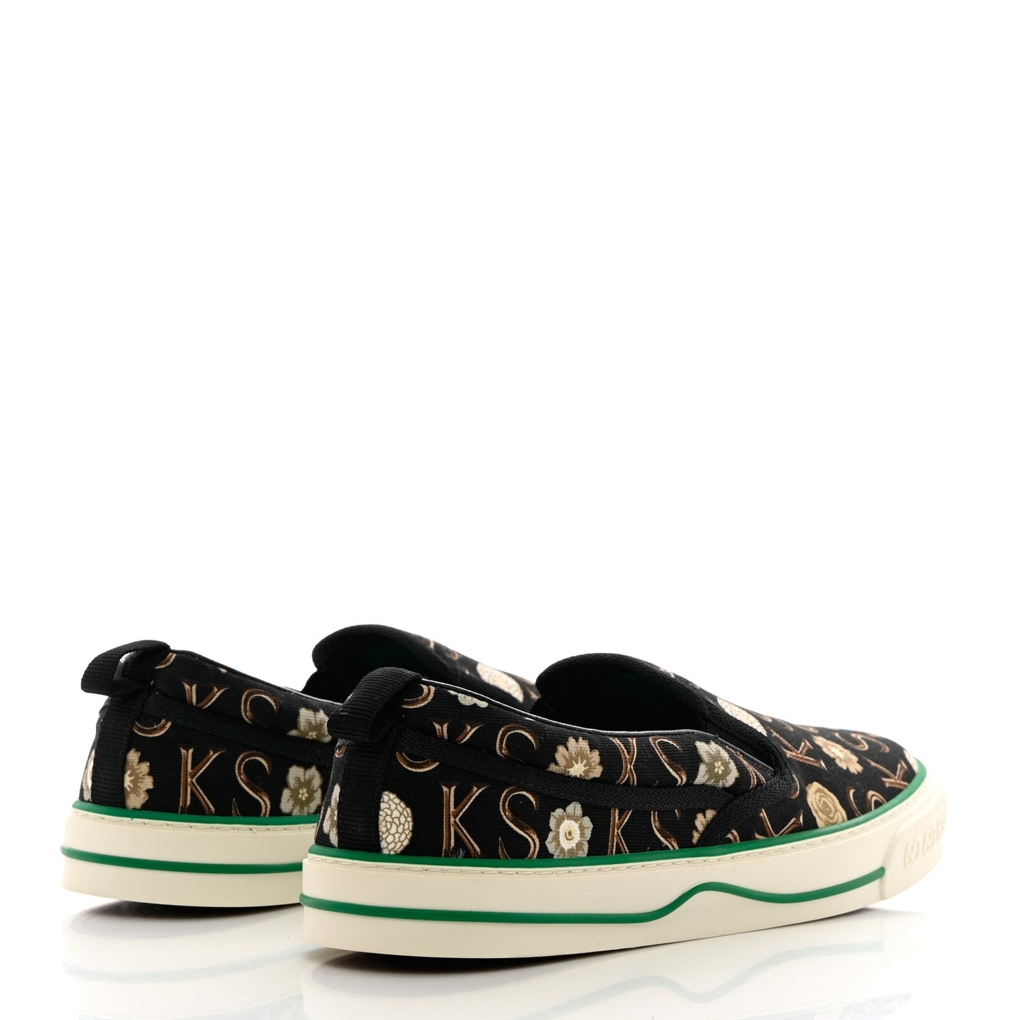 X KEN SCOTT Canvas Floral Print Mens Tennis 1977 Slip On Sneakers 9.5 Black Ivory