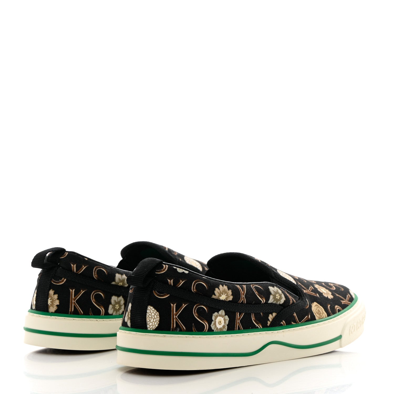 Gucci X KEN SCOTT Canvas Floral Print Mens Tennis 1977 Slip On Sneakers 9.5 Black Ivory 4 of 8