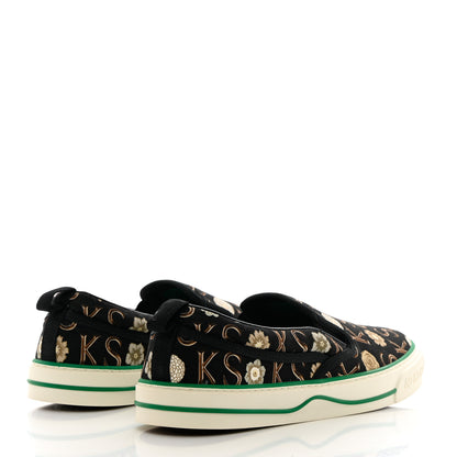 Gucci X KEN SCOTT Canvas Floral Print Mens Tennis 1977 Slip On Sneakers 9.5 Black Ivory 4 of 8