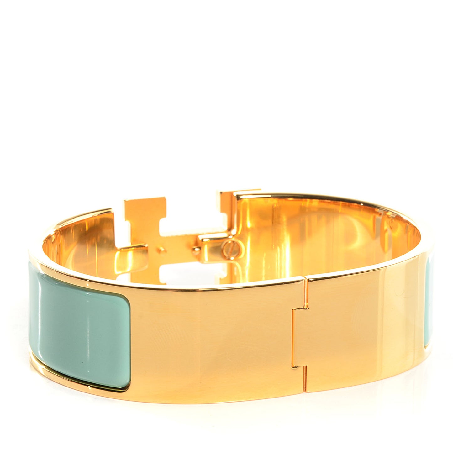 Enamel Wide Clic Clac H Bracelet PM Lagon