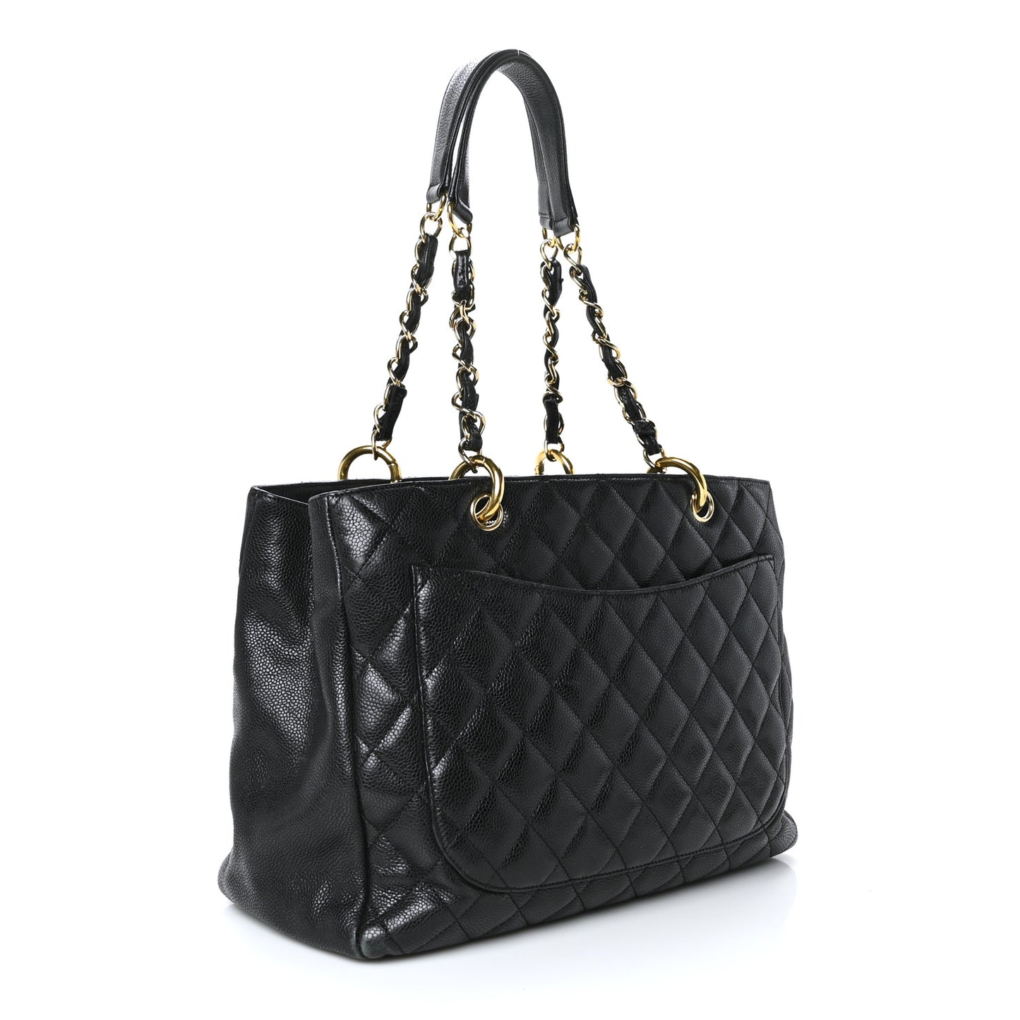 Caviar Quilted Grand Shopping Tote GST Black
