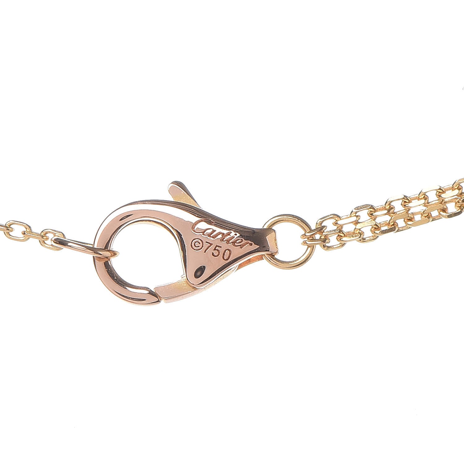 Cartier 18K Pink Yellow White Gold Trinity Double Chain Pendant Necklace 5 of 7