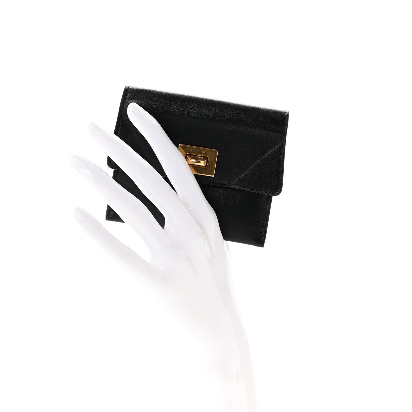 Natural Smooth Calfskin Rodeo Flap Wallet Black