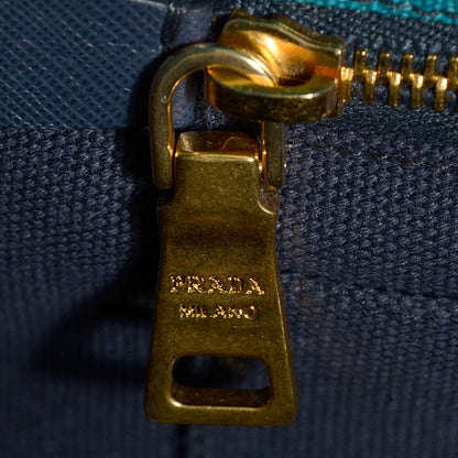 Prada Canvas Canapa Hibiscus Tote Turchese 8 of 10