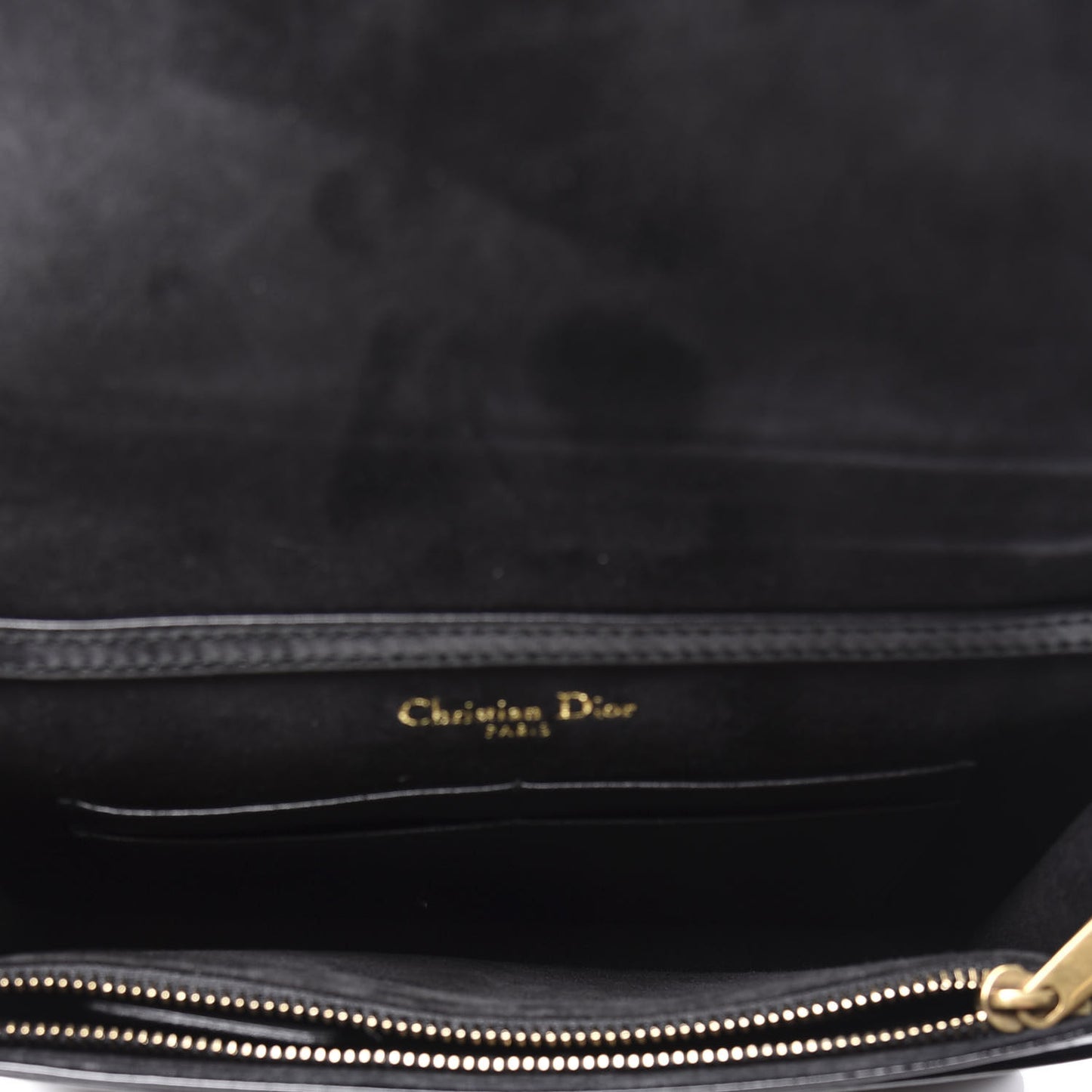 Patent Studded Diorama Wallet on Chain Pouch Black