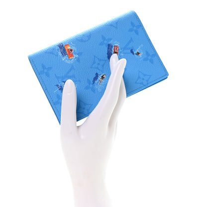 Louis Vuitton Monogram Sports Passport Cover Pool Blue 2 of 7