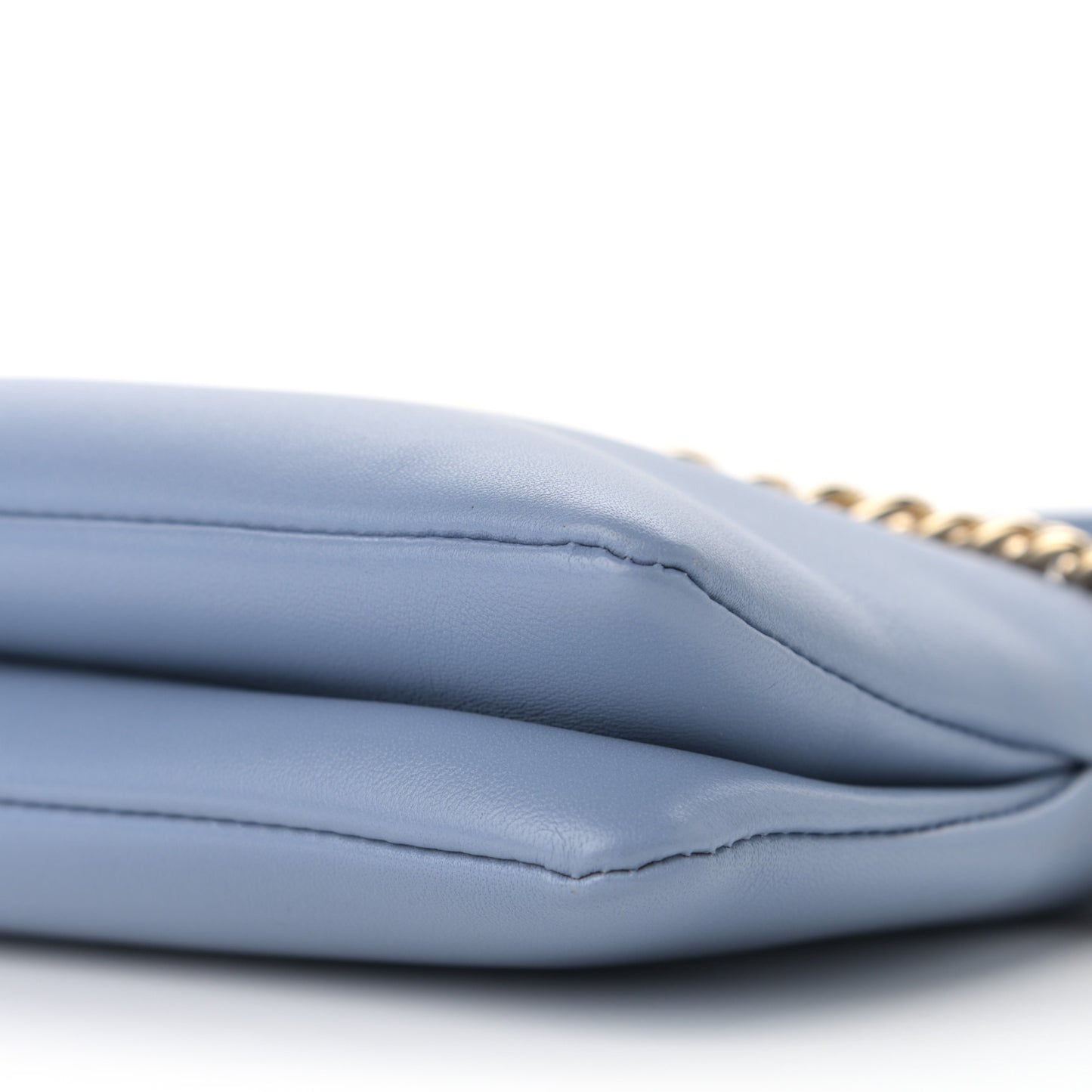 Supple Lambskin Small Faye Soft Zippered Shoulder Bag Gentle Blue