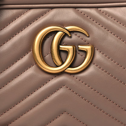 Gucci Calfskin Matelasse Small GG Marmont Chain Shoulder Bag Porcelain Rose 7 of 9