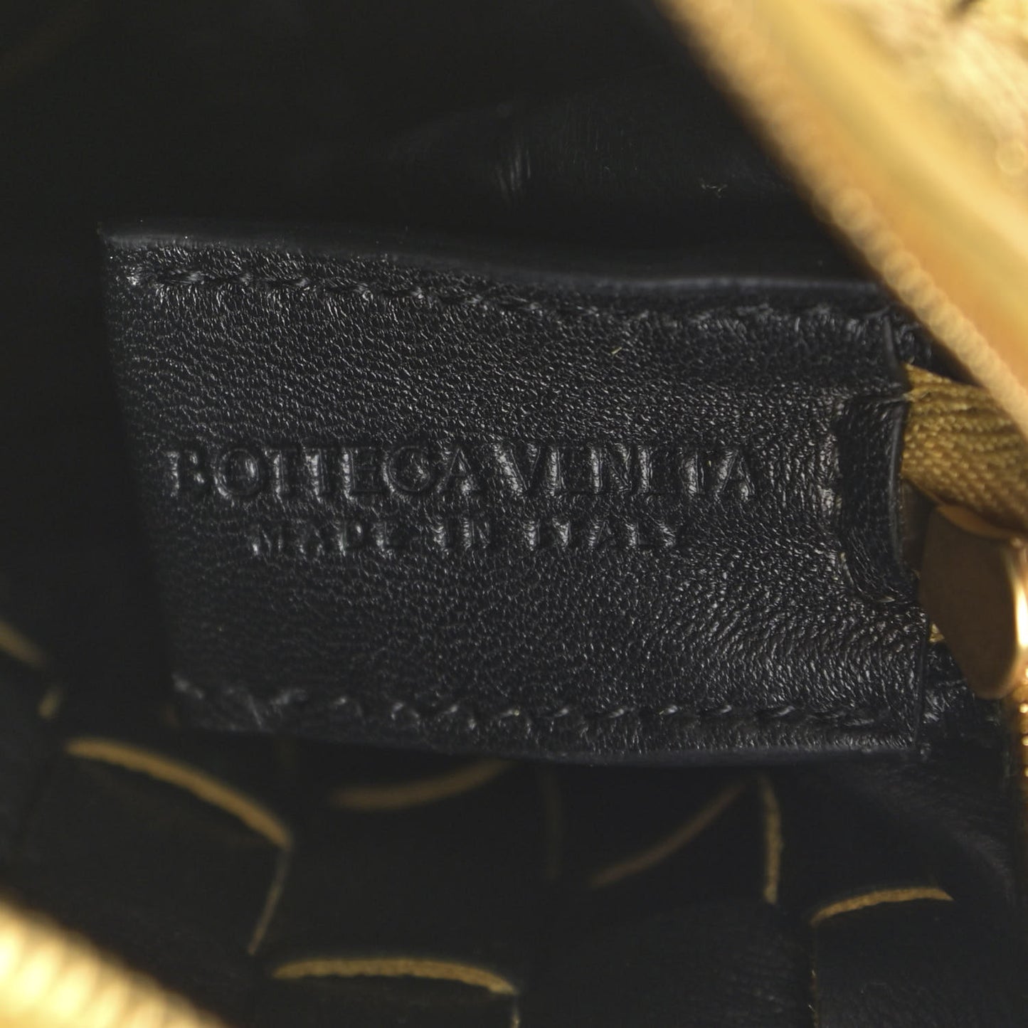 Metallic Calfskin Intrecciato Mini Loop Camera Bag Gold