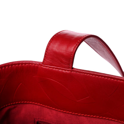 Chanel Lambskin Embossed CC Tote Red 11 of 13