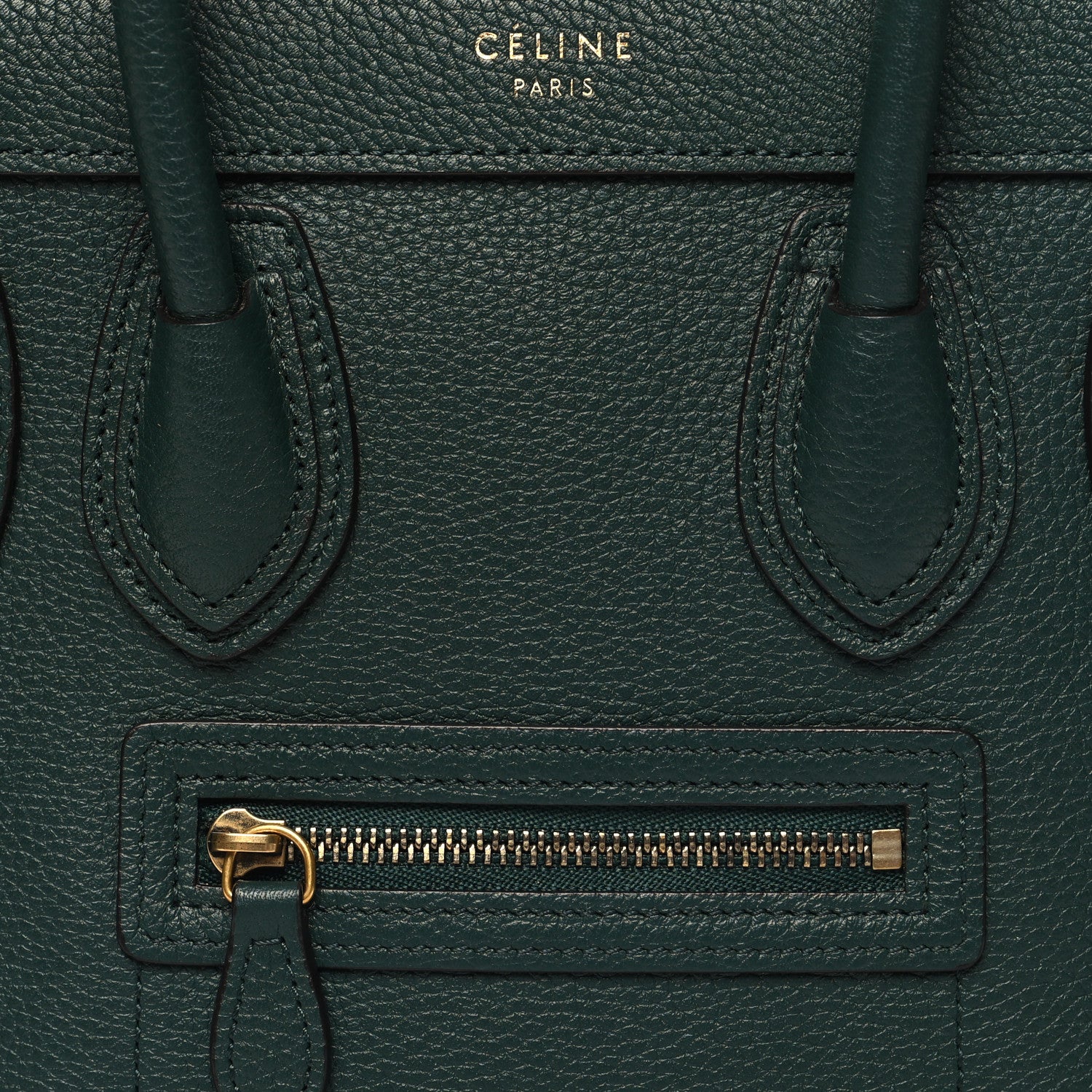 Celine Drummed Calfskin Nano Luggage Amazone 8 of 10