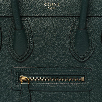 Celine Drummed Calfskin Nano Luggage Amazone 8 of 10