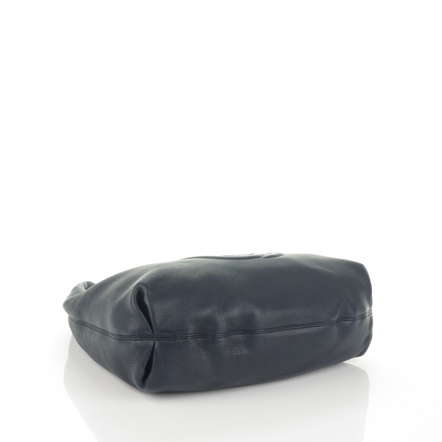 Pebbled Calfskin Large Soho Hobo Dark Blue