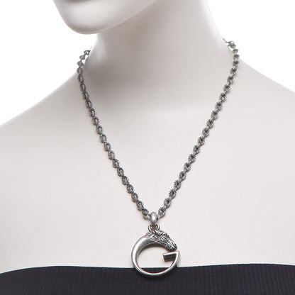 Gucci Sterling Silver G Horse Rope Pendant Necklace 2 of 6
