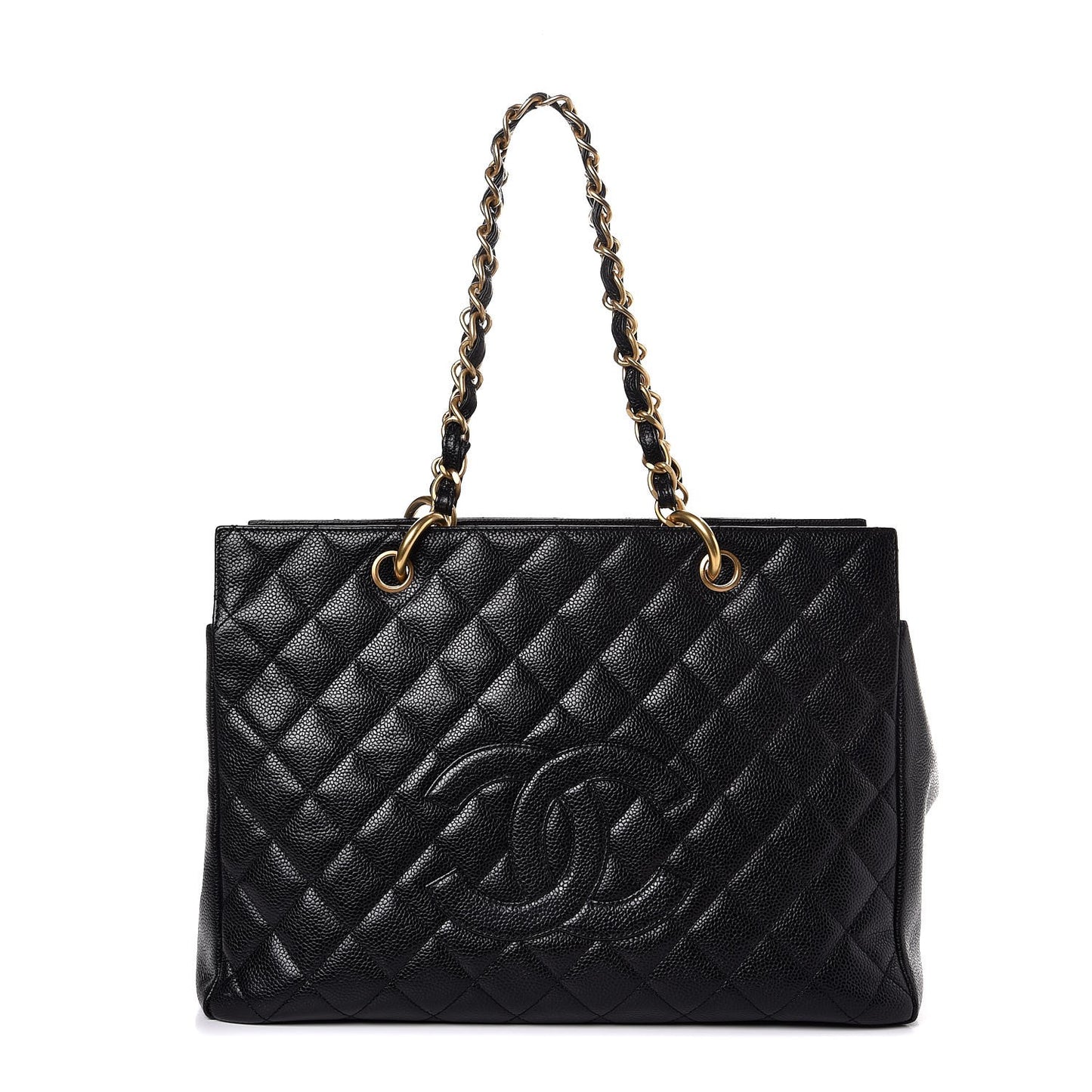 Caviar Quilted Grand Shopping Tote GST Black