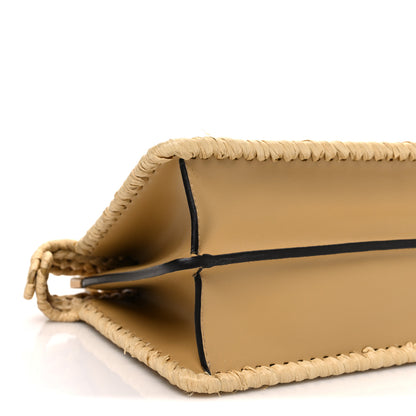 Fendi Raffia Embroidered Vitello King Shiny Nappa Intreccio Small Peekaboo I SEE U Satchel Sahara 9 of 11