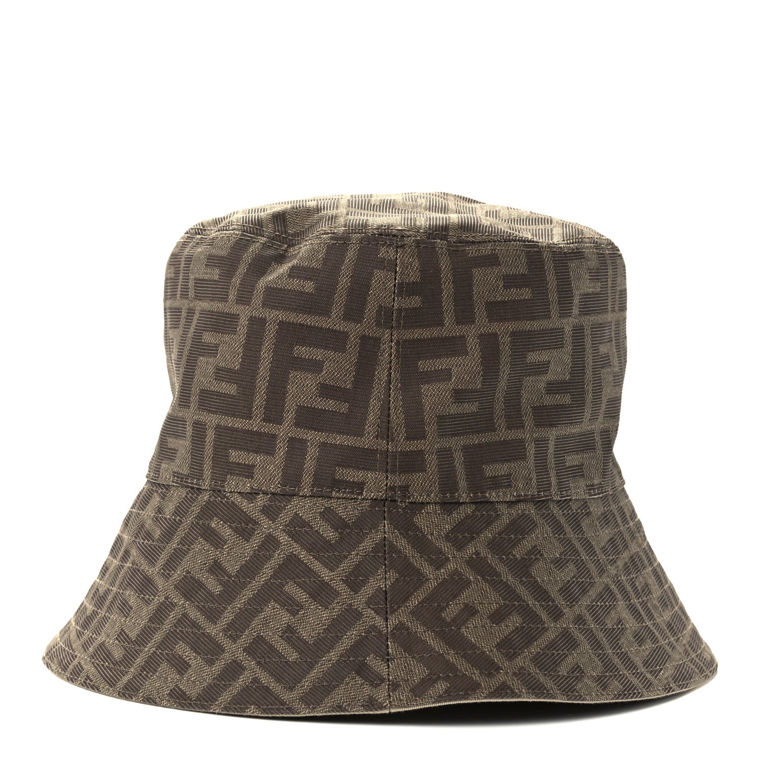 Fendi Technical Fabric FF Reversible Bucket Hat S Tobacco Beige 3 of 9