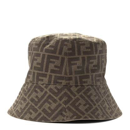 Fendi Technical Fabric FF Reversible Bucket Hat S Tobacco Beige 3 of 9