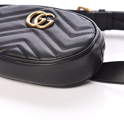 Gucci Calfskin Matelasse GG Marmont Belt Bag 95 38 Black 9 of 13