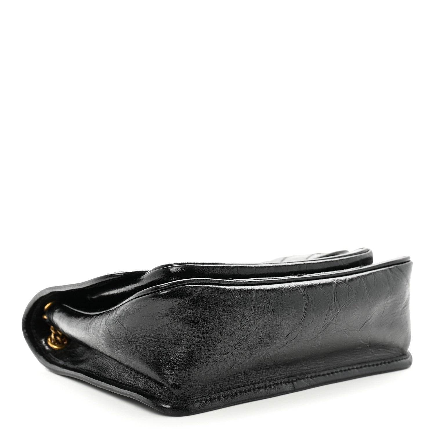 Saint Laurent Crinkled Calfskin Matelasse Monogram Baby Niki Chain Satchel Black 4 of 9