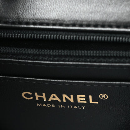 Chanel Lambskin Quilted Mini Top Handle Rectangular Flap Black 6 of 9