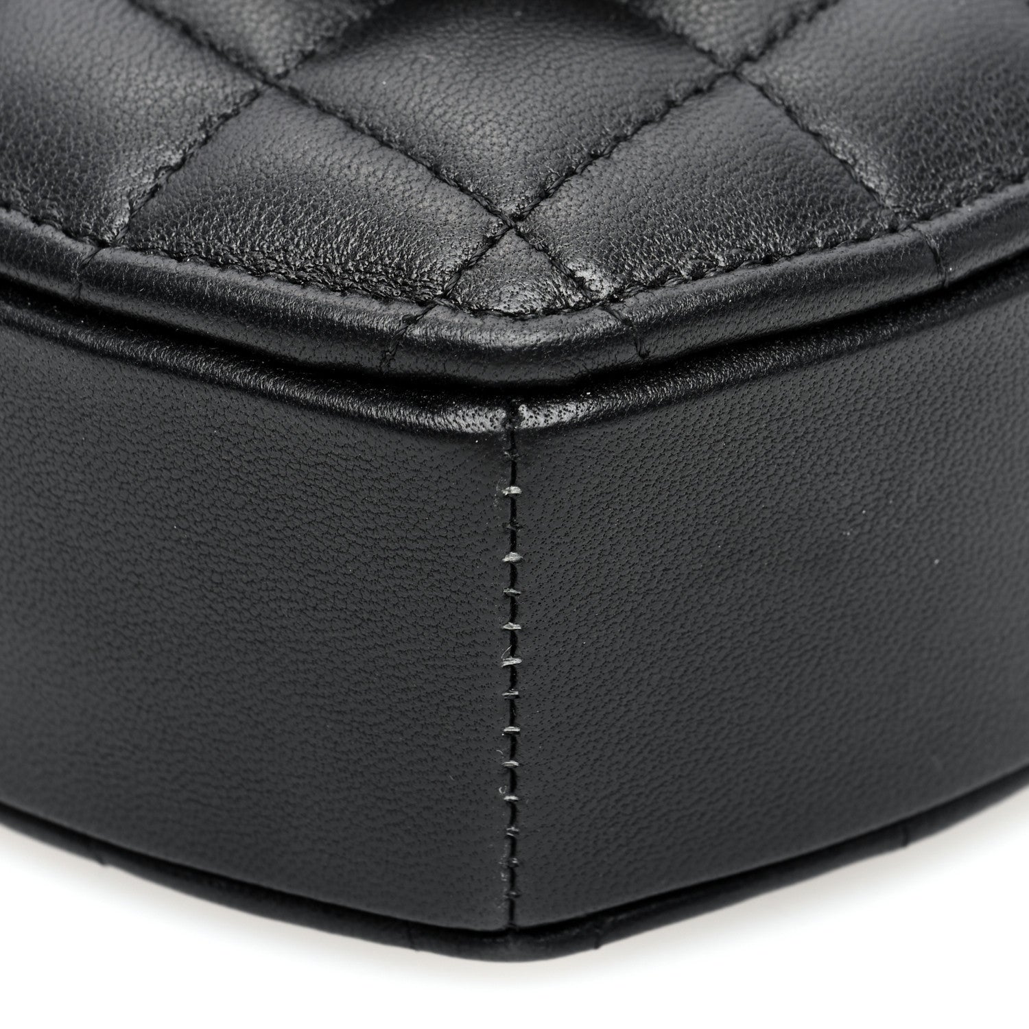 Chanel Lambskin Quilted CC In Love Heart Clutch With Chain Black 9 of 10
