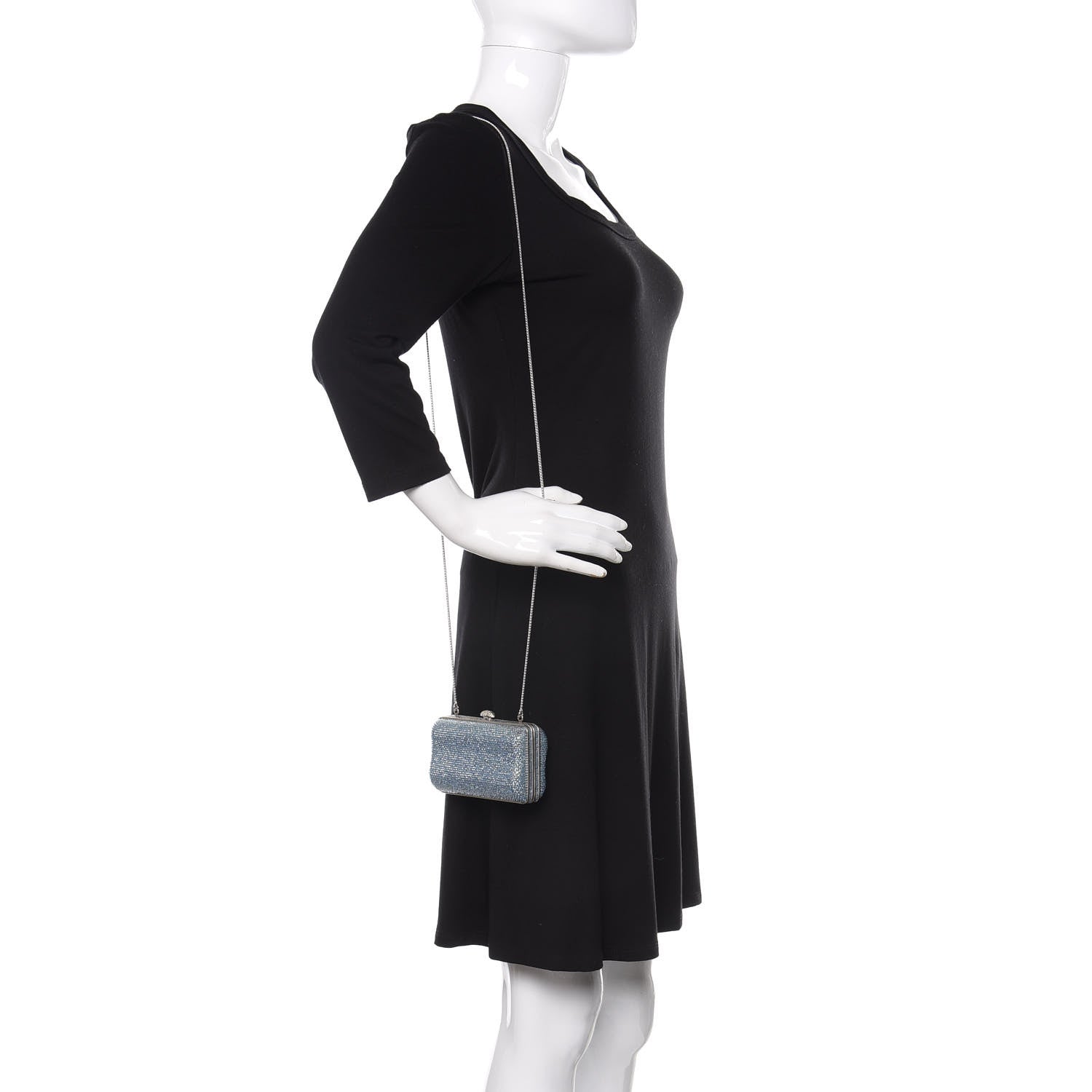 Judith Leiber Swarovski Crystal Minaudiere Clutch Blue 2 of 12