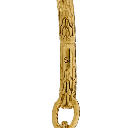 John Hardy 18K Yellow Gold Classic Chain Hammered Slim Chain Hinged Bangle Bracelet 3 of 4