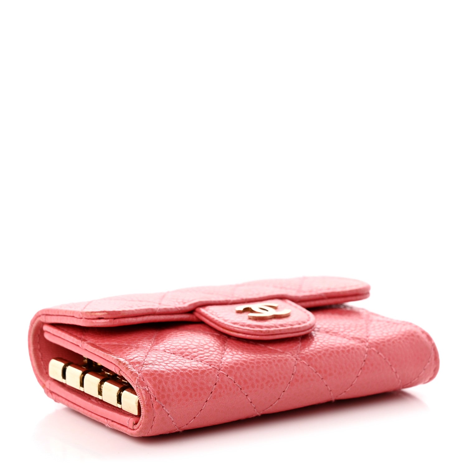 Chanel Caviar Quilted Classic 4 Key Holder Wallet Dark Pink 4 of 13