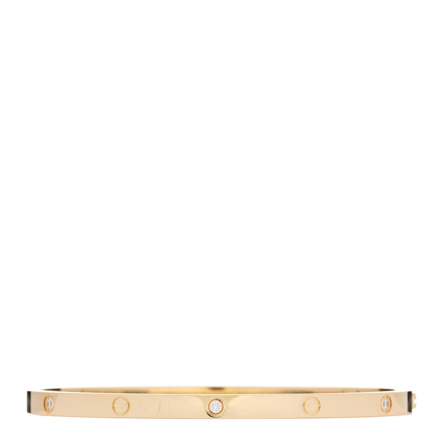Cartier 18K Yellow Gold 6 Diamond Small LOVE Bracelet 17 1 of 8