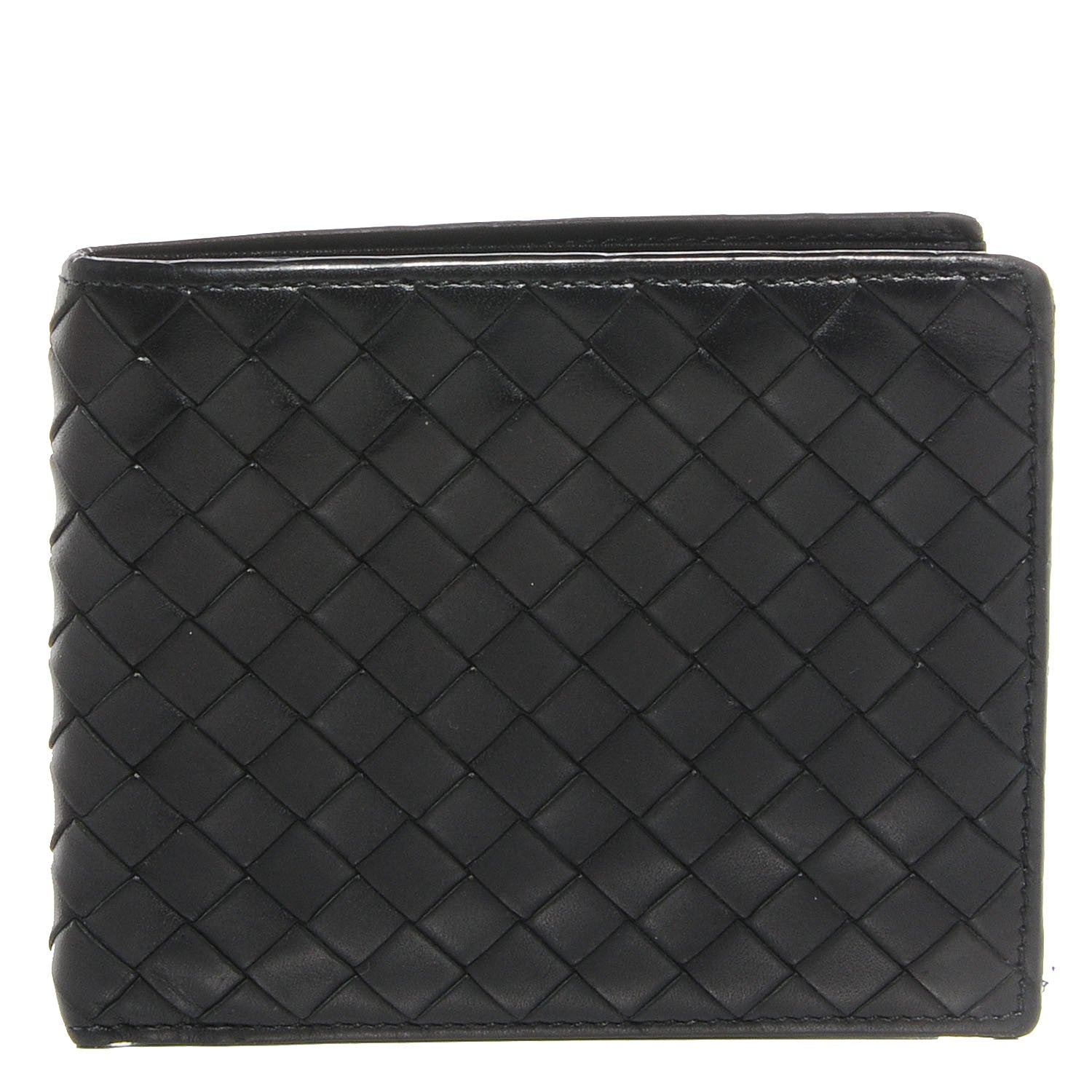Bottega Veneta Intrecciato VN Mens Bi-Fold Wallet Nero Black 1 of 8