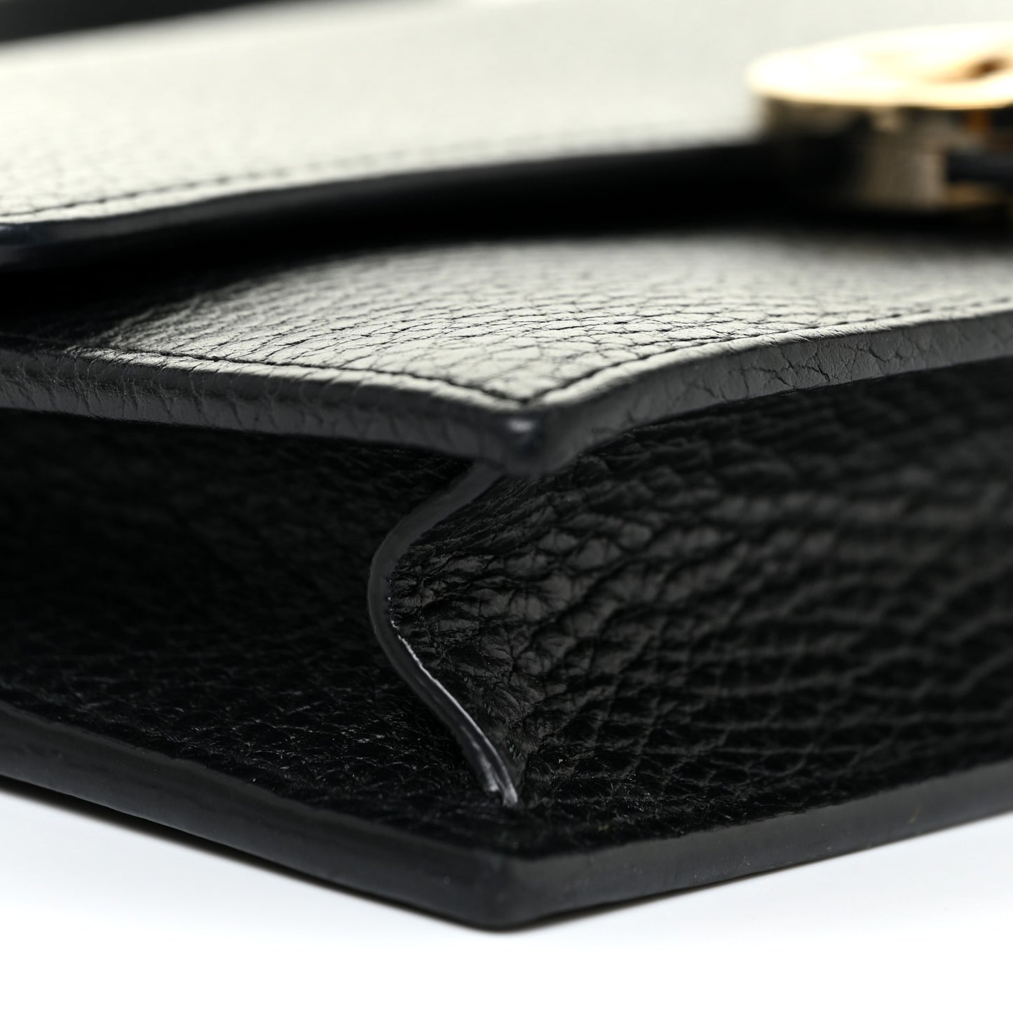 Dollar Calfskin Interlocking G Chain Wallet Black