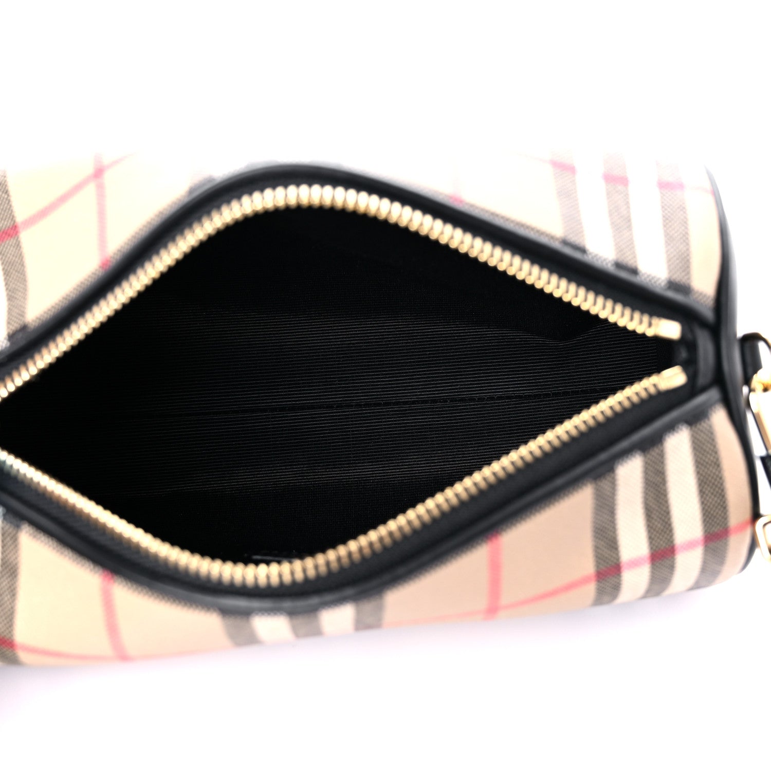 Burberry Vintage Check Calfskin Barrel Bag Beige Black 5 of 8