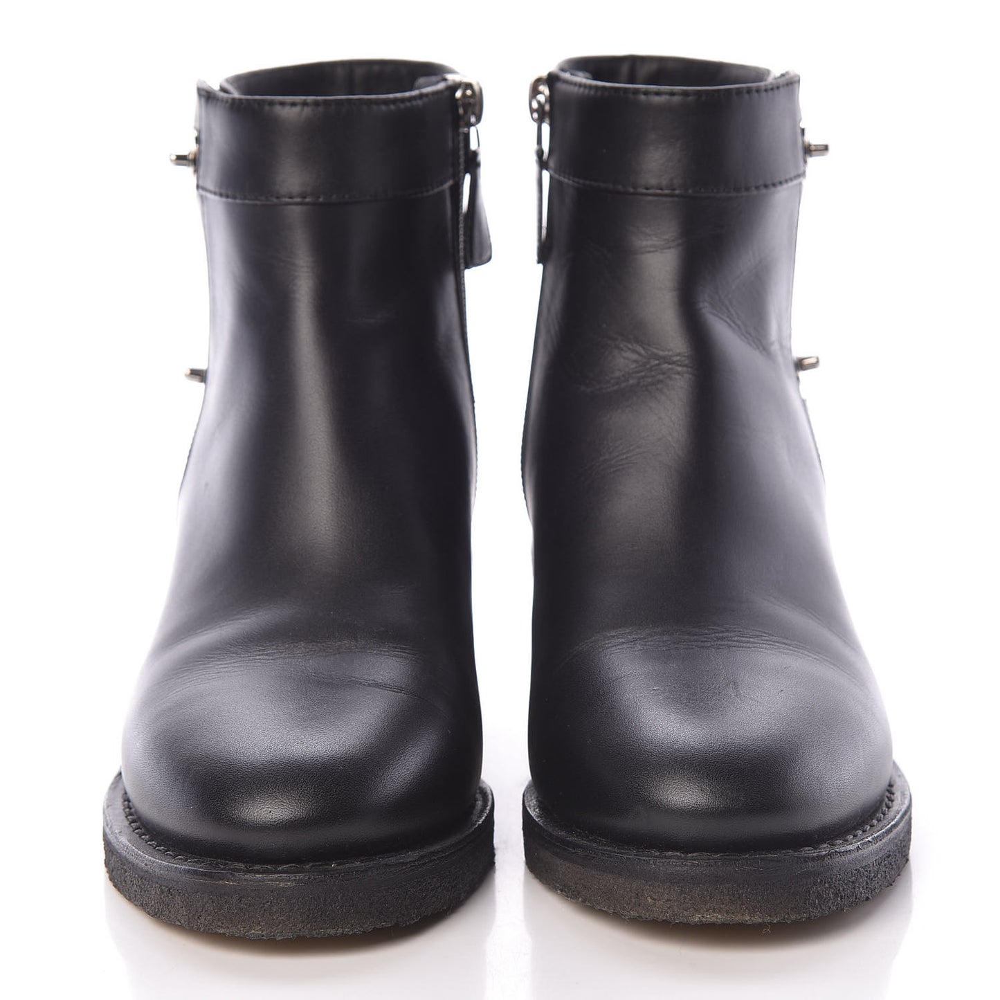 Calfskin CC Turnlock Ankle Boots 36.5 Black