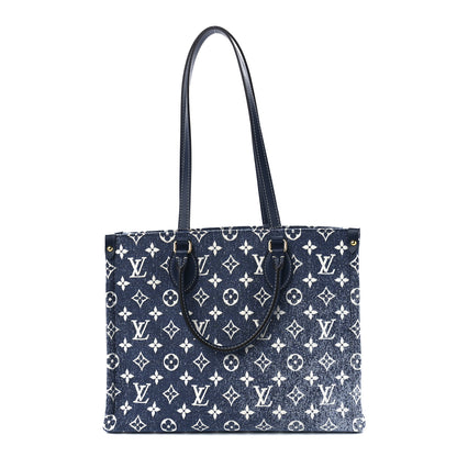 Louis Vuitton Monogram Jacquard Denim Onthego MM Bleu 1 of 10