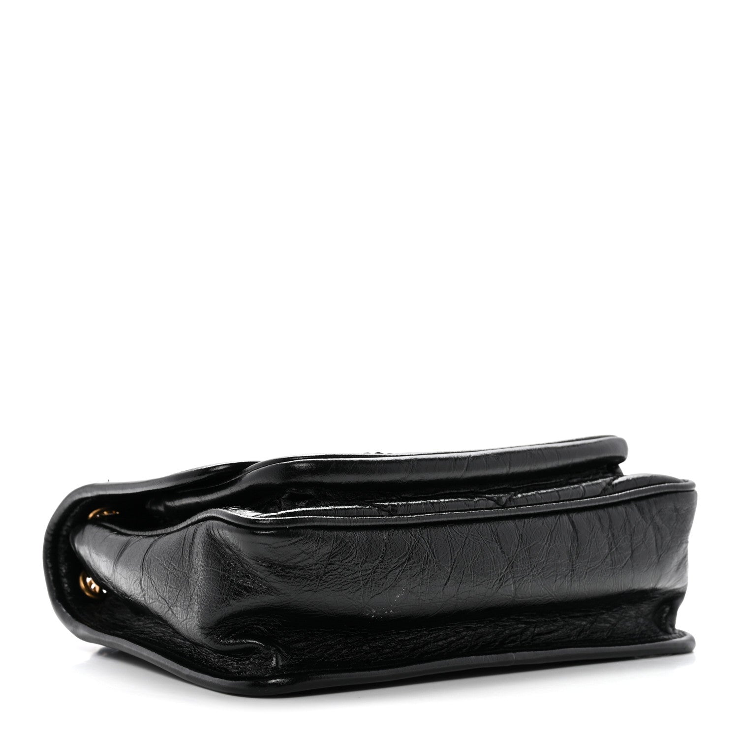 Saint Laurent Crinkled Lambskin Matelasse Monogram Baby Niki Chain Satchel Black 4 of 12