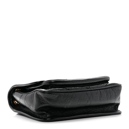 Saint Laurent Crinkled Lambskin Matelasse Monogram Baby Niki Chain Satchel Black 4 of 12