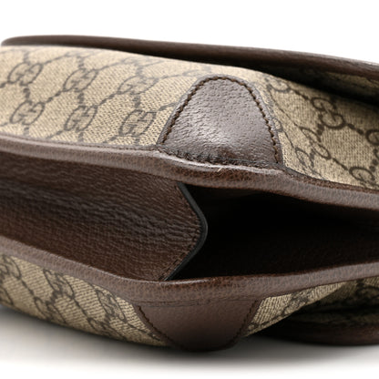 Gucci GG Supreme Monogram Web Small Neo Vintage Double Flap Messenger Bag Beige New Acero 10 of 11